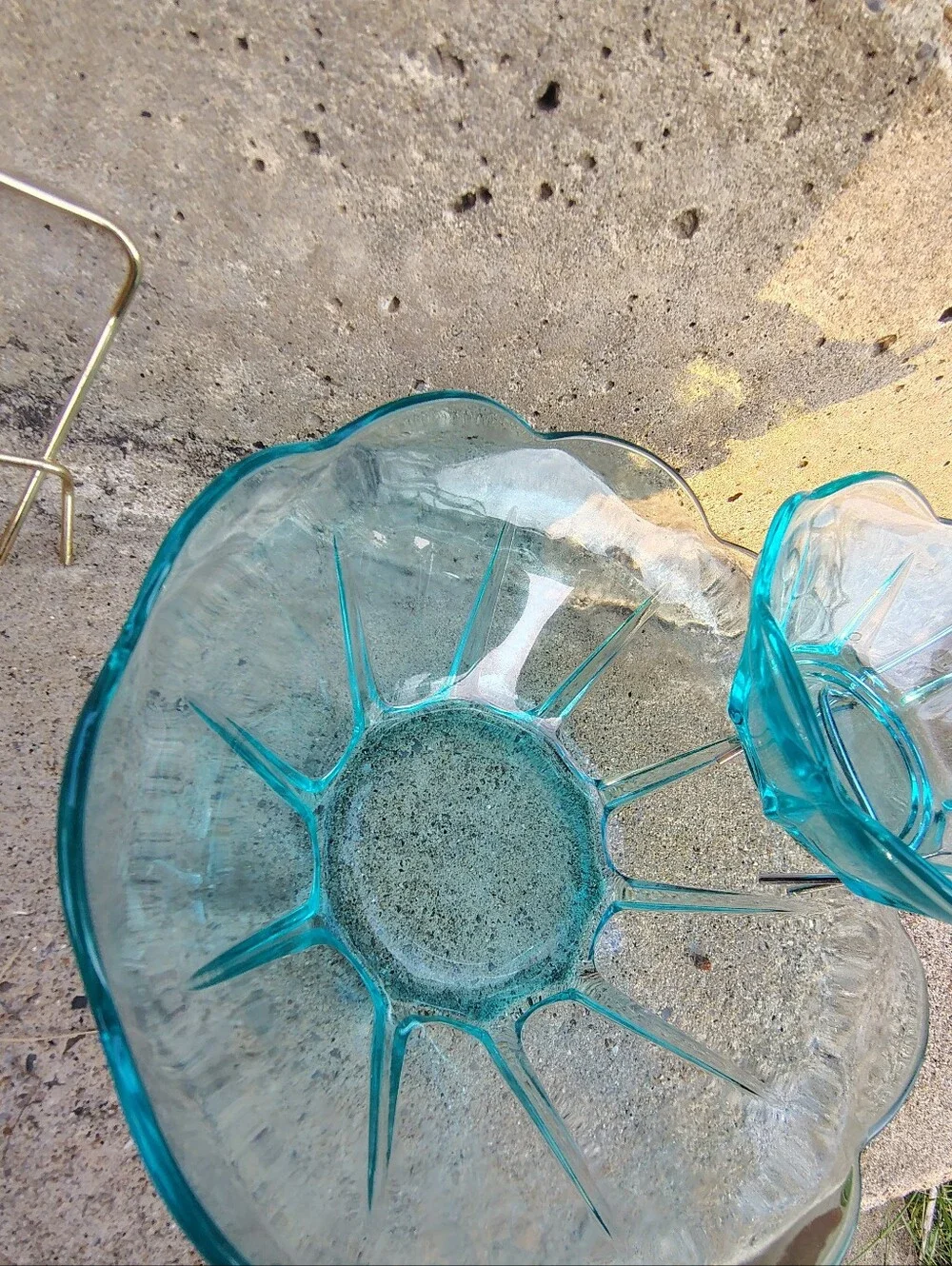 Vintage Anchor Hocking Swedish Modern Aquamarine Chip Dip Set B1000/80 MCM Box